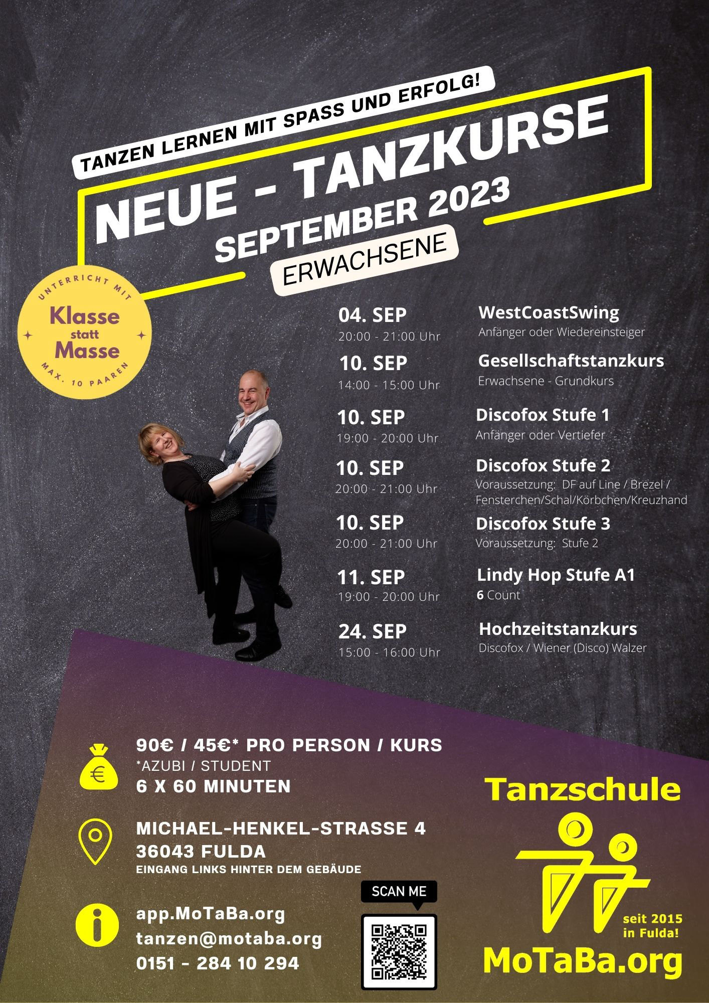 Tanzkursübersicht September 2023